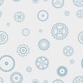 Seamless pattern of scattered gears and screw-nuts. Different sh Royalty Free Stock Photo