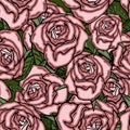 Vector seamless retro pattern, flowers rose. Can be used for web page background, pattern fills, wallpaper, surface