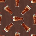 Seamless pattern scetch and color cola Royalty Free Stock Photo