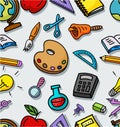 Seamless pattern with school stuffs Royalty Free Stock Photo