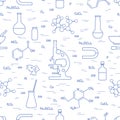 Seamless pattern: scientific, education elements