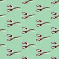 Seamless pattern of scissors separated flat layer. Scissors concept for office supplies, sewing, crafts, kitchen