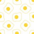Seamless pattern with scrambled eggs. Royalty Free Stock Photo