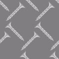 Seamless pattern of screws on a gray background. Vector