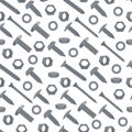 Seamless pattern with screws, nuts, and washers Royalty Free Stock Photo