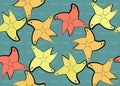 Seamless pattern with sea stars