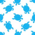 Seamless pattern with sea turtles. Cheloniidae.