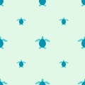 Seamless pattern sea turtles. Cute marine turtle in doodle style Royalty Free Stock Photo