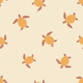 Seamless pattern sea turtles. Cute marine turtle in doodle style Royalty Free Stock Photo