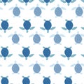 Seamless pattern sea turtles. Cute marine turtle in doodle style