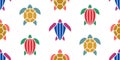 Seamless pattern with Sea Turtles Royalty Free Stock Photo