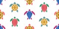 Seamless pattern with Sea Turtles Royalty Free Stock Photo