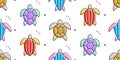 Seamless pattern with Sea Turtles Royalty Free Stock Photo