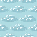 Seamless pattern with sea waves on a blue background. Royalty Free Stock Photo