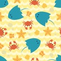 Seamless pattern with seabed view.