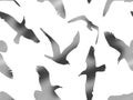 Seamless pattern with seagulls in purple tones Royalty Free Stock Photo