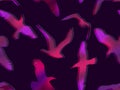 Seamless pattern with seagulls in purple tones Royalty Free Stock Photo