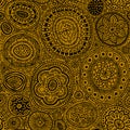 Seamless pattern. Seamless botanic texture, detailed dots and circles illustrations. Ethnic pattern in doodle style