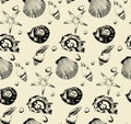 Seamless pattern from seashells