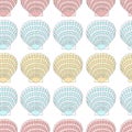 Seamless pattern of seashells