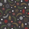 Seamless pattern Seasons greetings Royalty Free Stock Photo