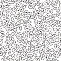 Seamless pattern of seeds of light one-color beans on a white background, leguminous plants harvest