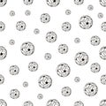 Seamless pattern with sepak takraw on white background .