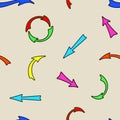 Seamless pattern of a set of arrows. Royalty Free Stock Photo