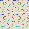 Seamless pattern of a set of arrows. Royalty Free Stock Photo