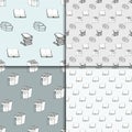 Seamless pattern set with books