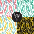 Seamless pattern set with feather Royalty Free Stock Photo