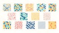 Seamless Pattern Set, Geometric Shapes, Abstract Backgrounds Royalty Free Stock Photo