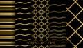 Seamless pattern set in gold and black. Vintage style vector design templates. Vector Royalty Free Stock Photo