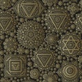 Seamless pattern with seven chakras Royalty Free Stock Photo