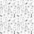 Seamless pattern with sewing items Royalty Free Stock Photo