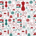 Seamless pattern - Sewing needlework icons