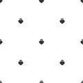 Seamless pattern with shabby black hearts on white background