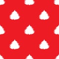 Seamless pattern with shabby fir-trees on red background. Forest winter ornament with spruce Royalty Free Stock Photo
