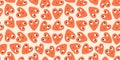 Seamless pattern with shapes of hearts