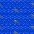 Seamless Pattern Shark Fin Background Royalty Free Stock Photo