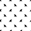 Seamless pattern shark fin icon vector white background.