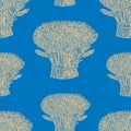 Seamless pattern of the sheafs of ripe wheat Royalty Free Stock Photo
