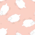 Seamless pattern with sheep. Graphic print with animal