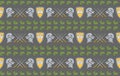 Seamless pattern with shields, swords, helmets and oak leaves