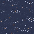 Seamless pattern with shoals of fish. Print for textile, wallpaper, covers, surface. For fashion fabric. Retro stylization