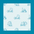 Seamless pattern of silhouette excavator. Vector children background texture.abstract vector print for children wear fabric