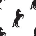 Seamless pattern silhouette horse