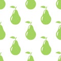 Seamless pattern of silhouette pears with a leaf