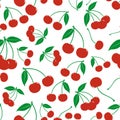 Seamless pattern from silhouettes of berries of a cherry Royalty Free Stock Photo