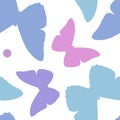 Seamless pattern of silhouettes of butterflies.